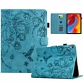 thumbnail image 1 of for iPad Mini 7th Gen 2024 8.3" Tablet Case, PU Leather Embossed Flower Pattern Cover with Multi-Angle Flip Stand & Card Slots Protective Cover for iPad Mini 6th Gen 2021 8.3" Case, Blue, 1 of 6