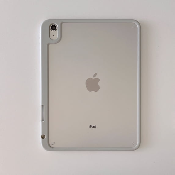 for iPad Mini 7th Gen 2024/Mini 6th Gen 2021 Case, Slim Frosted Cover Hard Back Matte Clear Case with S Pen Holder, Flexible TPU Bumper Shockproof Protective Tablet Case for iPad Mini 7 2024, Gray
