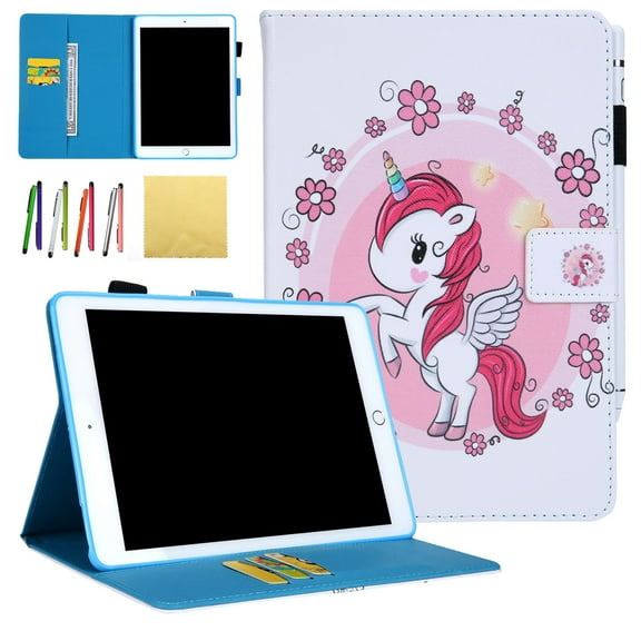 iPad Mini Case, iPad Mini 2/ Mini 3/ Mini 4 Wallet Cover, Allytech PU Leather Flip Wallet Kids Case with Auto Sleep/Wake Feature Smart Folio Stand Cover for Apple iPad Mini 1 2 3 4, Cute Pony