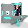 thumbnail image 1 of iPad Mini Case, iPad Mini 2 Case, iPad Mini 3 Case, iPad Mini Retina Case, Allytech Heavy Duty Three Layer Armor Defender Protective Case with Kickstand for iPad Mini 1/ 2 / 3 (Gray/Aqua), 1 of 8