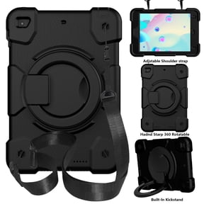 iPad Mini Case 5th Generation, iPad Mini 5 Case for Kids, Heavy Duty Protective Rugged Case Cover with Hand Strap, Shoulder Strap, Kickstand, Pencil Holder for iPad Mini 5 / 4, Black