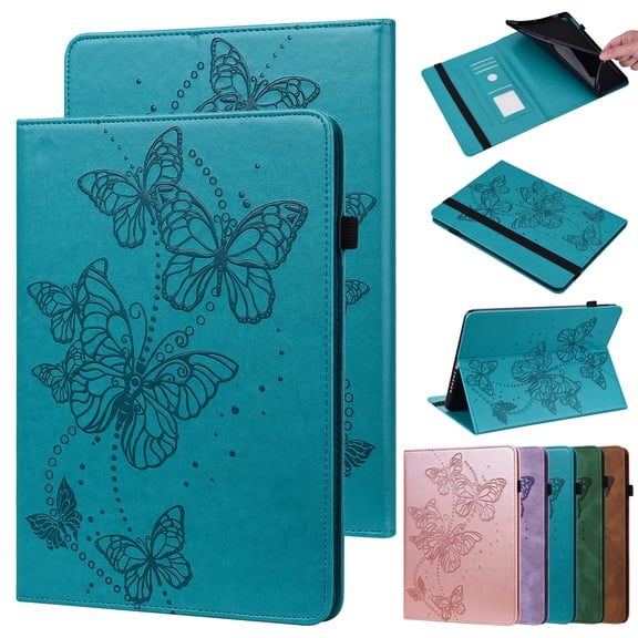 iPad Mini Case (6th Generation, 2021 Release) - TECH CIRCLE Auto Sleep Wake Butterfly Case with [Stand/ Card Holders] Protective Leather Flip Pretty Cover for New Apple Mini 8.3 Inch Tablet (Blue)