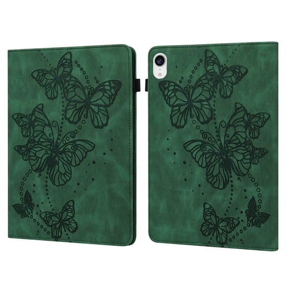 iPad Mini Case (6th Generation, 2021 Release) - TECH CIRCLE Auto Sleep Wake Butterfly Case with [Stand/ Card Holders] Protective Leather Flip Pretty Cover for New Apple Mini 8.3 Inch Tablet (Green)