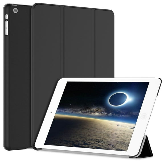 iPad Mini Case, SuprJETech® Gold 2 Serial Apple iPad Mini and the New iPad Mini 1/2/3 All Models Slim-Fit Folio Smart Case Cover with Auto Sleep/Wake Feature (Black)
