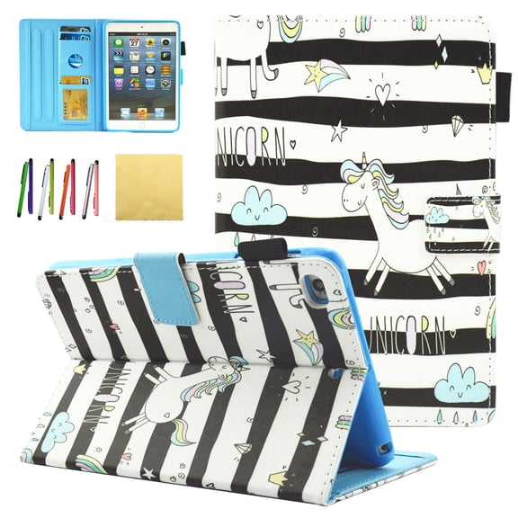 iPad Mini Case, iPad Mini 1 2 3 4 Case - Allytech Premium PU Leather Folio Stand Cover with Auto Wake/Sleep for Apple iPad Mini 1/ Mini 2/ Mini 3/ Mini 4, Small Pony