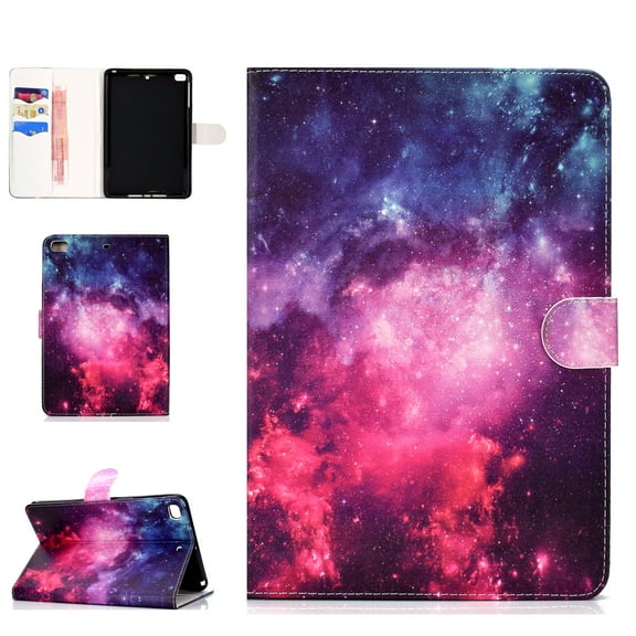 iPad Mini Stand Case, iPad Mini 4 3 2 1 Case, Allytech Pretty Pattern Smart Book Style Folio Wallet Cover with Auto Wake Sleep Feature for Apple 7.9-inch iPad Mini 4 3 2 1 Tablet, Galaxy