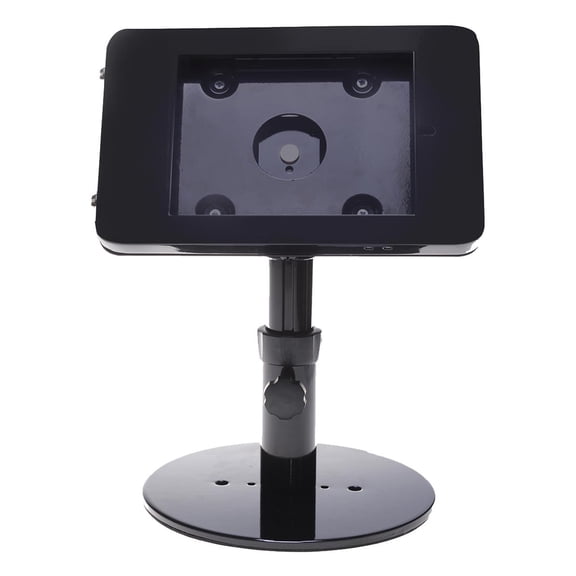 iPad Mini Stand for Tabletop Use, Height Adjustable with Rotating and Tilting Bracket, Covered Home Button, Steel (Black) (IPKTMROTBK)