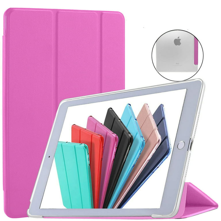 iPad PRO 10.5 Air 3 [ PRO 10.5 Inch Air 3rd Gen ] A1701 A1709 A1852 A2152  A2123 A2153 A2154 Trifold Hard Smart PC Translucent Back Cover - Pink 