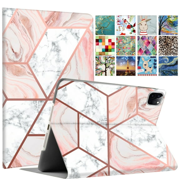 iPad PRO 11 3rd Gen 2021 Folio Cover A2377 A2459 A2301 A2460 MHQR3LL/A MHQT3LL/A MHQW3LL/A MHQX3LL/A MHQU3LL/A MHQV3LL/A MHMT3LL/A MHMU3LL/A MHMV3LL/A MHMW3LL/A MHMX3LL/A Printed Marble Pink