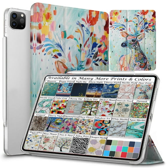 iPad PRO 11 4th Gen 2022 Case A2759 A2435 A2761 A2762 MNXE3LL/A MNXD3LL/A MNXG3LL/A MNXF3LL/A MNXJ3LL/A MNXH3LL/A MNXL3LL/A MNXK3LL/A MNXN3LL/A MP563LL/A MP553LL/A MP583LL/A MP573LL/A Deer Print