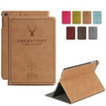 thumbnail image 1 of iPad PRO 11 Inch 1st [ PRO 11 2018 1 Gen ] A1980 A1934 A2013 A1979 MTXN2LL/A MTXP2LL/A MTXR2LL/A Folio Deer Pattern Protective Sleek & Classic Design Smart Cover - Camel, 1 of 8