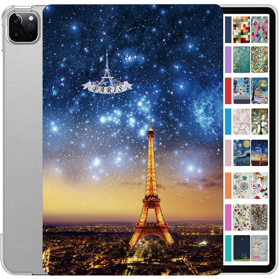 iPad PRO 11 Inch 2 3 4 Generation A2228 A2068 A2230 A2231 MY232LL/A MXDC2LL/A MXDE2LL/A Printed Slim Hard Shell Protective Stand Cover - Paris Night