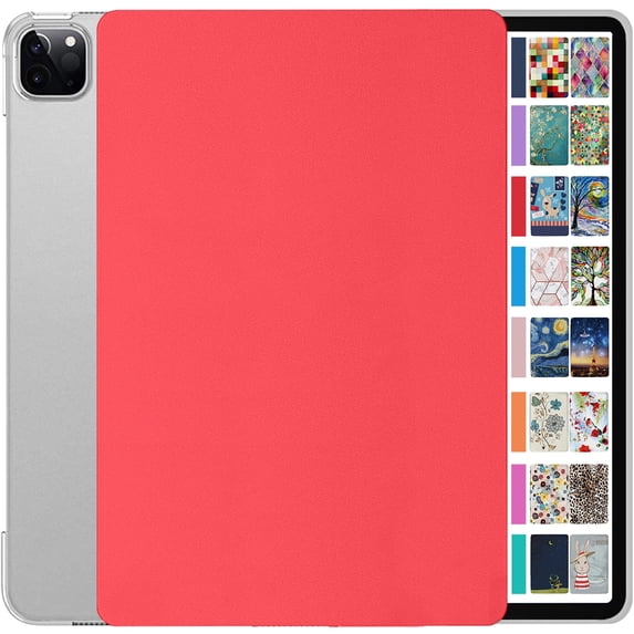 iPad PRO 11 Inch 2 3 4 Generation A2228 A2068 A2230 A2231 MY232LL/A MXDC2LL/A MXDE2LL/A Slim Hard Shell Protective Stand Cover - Red