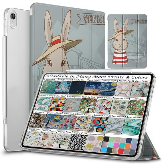 iPad PRO 12.9" 3rd Gen 2018 Cover A1876 A2014 A1983 MTEL2LL/A MTEM2LL/A MTFN2LL/A MTFL2LL/A MTFP2LL/A MTFQ2LL/A MTHN2LL/A MTHU2LL/A MTJA2LL/A MTJ02LL/A MTJH2LL/A MTJN2LL/A MTFT2LL/A Bunny Hat