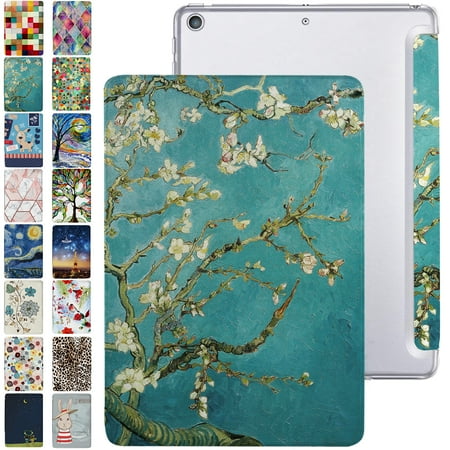 iPad PRO 12.9 Inch 1st [ Pro 12.9 1 Generation 2015 ] A1652 A1584 ML3Q2LL/A ML3N2LL/A ML3K2LL/A ML0H2LL/A ML0G2LL/A Trifold Printed PC Lightweight Protective Clear Back Cover - Blossom