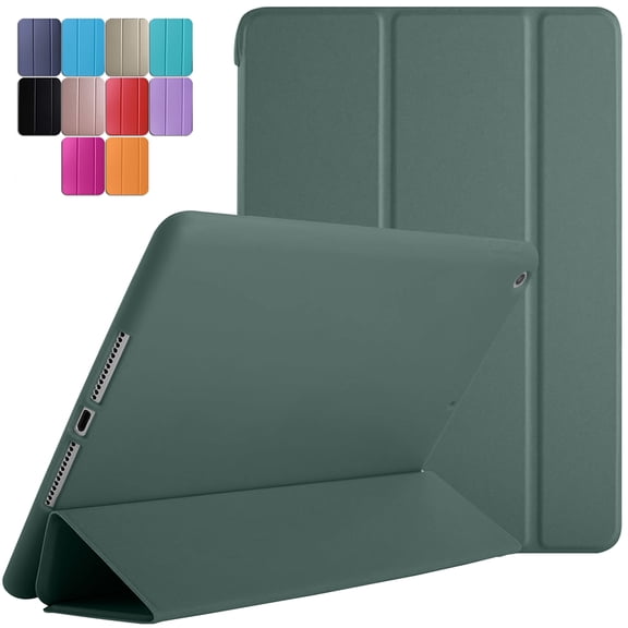 iPad PRO 9.7 Inch 2016 [ PRO 9.7 2016 ] A1673 A1674 A1675 MLMP2LL/A MM172LL/A MLMN2LL/A MLMW2LL/A Smart Trifold Lightweight Soft Silicone TPU Back Case - Dark Green