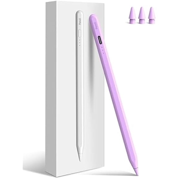 iPad Pencil 6th-11th Generation,10 Mins Fast Charge Stylus Pen,Palm Rejection&Tilt Sensitivity,Compatible with Apple Pencil 1st/2nd iPad Pro 11"/12.9"/M4, Air 3/4/5/M2/M3, Mini 5/6 Purple