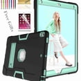 thumbnail image 1 of For iPad Pro 10.5 2017 A1701 A1709 Case, Dteck Shockproof [Full-Body] Hybrid 3-Layer Drop Protection Rugged Case Kickstand [HD Screen Protector] Cover , Black+Aqua, 1 of 7