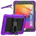 thumbnail image 1 of for iPad Pro 10.5/Air 3 Case with PET Screen Protector + Pencil Holder + Stand + Shoulder Strap | Heavy Duty Protection 3 Layer Silicone PC Case for iPad Pro 10.5/Air 3 | Purple+Black, 1 of 8