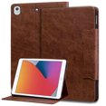 thumbnail image 1 of for iPad Pro 10.5/Air 3 Case, Vintage Soft PU Leather Case Cover with 2 Anti-Slip Strips Kickstand & 4 Card Slots (Include 1 Photo Slot) Auto Sleep/Wake for iPad 10.2 2019/2020/201, Brown, 1 of 7