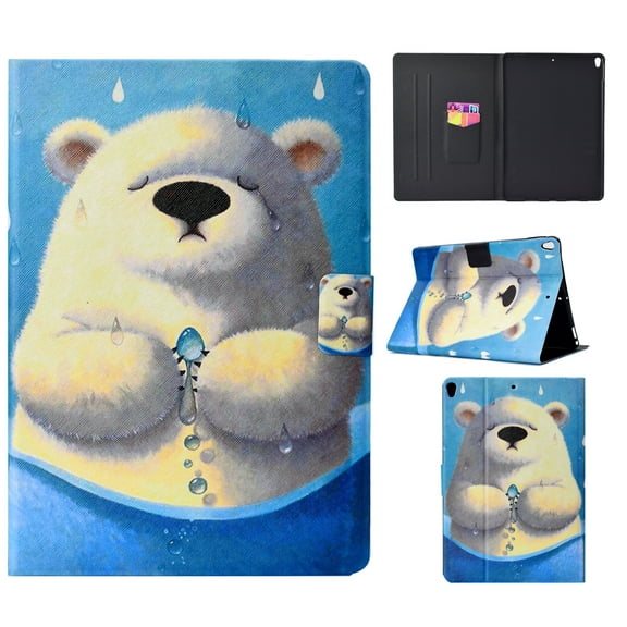 iPad Pro 10.5" Case Girls, Allytech Ultra Slim Colorful Pattern Folio PU Leather Mutiple Angle Stand Auto Sleep Wake Lightweight Cards Holder Smart Case for Apple iPad Pro 10.5" 2017, Bear