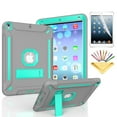 thumbnail image 1 of iPad Pro 10.5 Case , iPad Air 3rd Generation Case, Dteck Heavy Duty Shockproof Three Layer Plastic and Silicone Protective Cover with Kickstand, Free Soft Screen Protector Film, Gray/Mint, 1 of 6