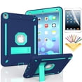 thumbnail image 1 of iPad Pro 10.5 Case , iPad Air 3rd Generation Case, Dteck Heavy Duty Shockproof Three Layer Plastic and Silicone Protective Cover with Kickstand, Free Soft Screen Protector Film, Navy/Mint, 1 of 6