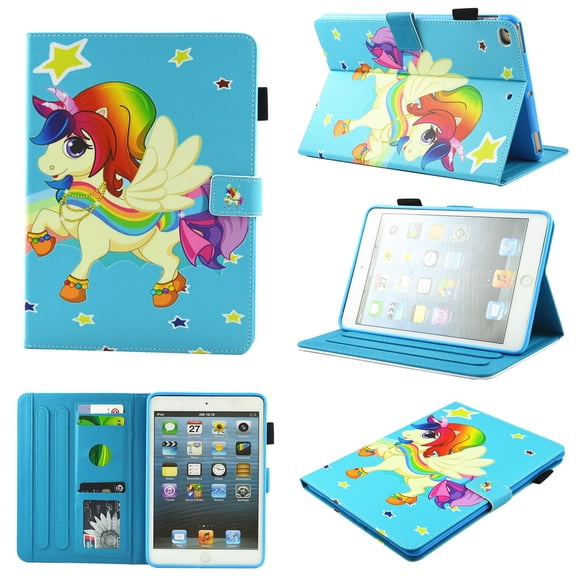 iPad Pro 10.5 Inch Case, Allytech PU Leather Slim Fit Kickstand Folio Flip Protective Auto Sleep Wake Smart Cover w/ Cards & Pencil Holder Shockproof Wallet Case for Apple iPad Pro 10.5",Unicorn Star