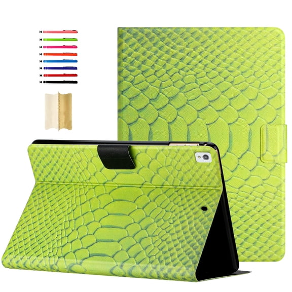 for iPad Pro 10.5 inch 2017/2019 Case - Soft PU Leather Stand Folio Case Smart Cover, Auto Sleep/Wake, Multiple Viewing Angles for iPad 9th/8th/7th 10.2" 2021/2020/2019,Green