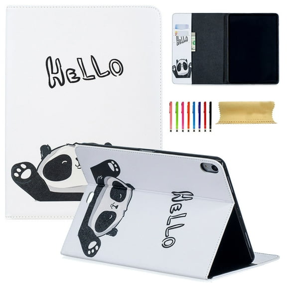 iPad Pro 11" 2018 Case, Allytech PU Leather Stand Flip Folio Wallet Cases and Covers with Cash Card Slots for Apple iPad Pro 11-inch 2018 Release Tablet, Hello Panda