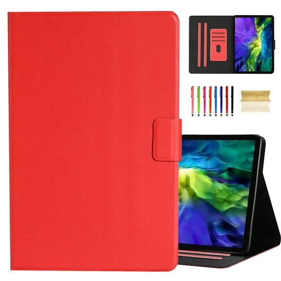 iPad Pro 11 2020 Case, iPad Pro 11 inch 2nd Generation Case, Dteck Slim Fit PU Leather Magnetic Flip Case Buitl-in Card Slots Auto Wake Sleep Cover,Red