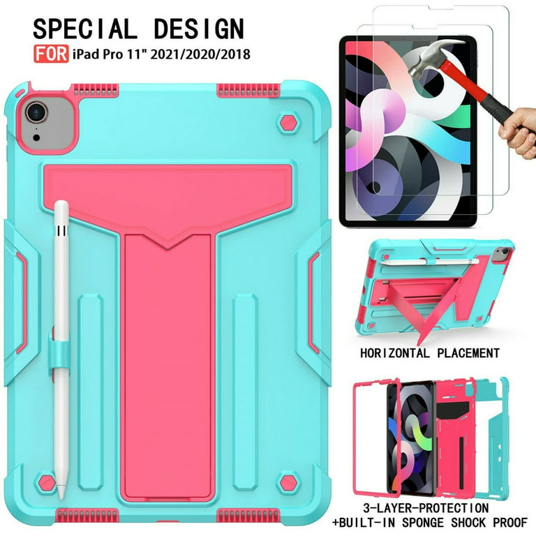 https://i5.walmartimages.com/seo/iPad-Pro-11-2021-2020-2018-Case-2PCS-Tempered-Glass-Screen-Protector-Epicgadget-protective-Cover-Kickstand-Pencil-Holder-Film-11-inch-Teal-Pink_13874006-0a83-40f3-99de-07cfdf329840.890b9d96dd7a7901104e1c67a2fd4a80.jpeg?odnHeight=768&odnWidth=768&odnBg=FFFFFF