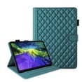 thumbnail image 1 of for iPad Pro 11 2022/2021/2020/2018/Air 4/Air 5/Air 11 2024 Folio Flip Case, Elegant Ultra Slim PU Leather Case with Smart Wake Sleep Kickstand Function Pencil Holder and Card Slots, Darkgreen, 1 of 8