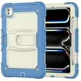 thumbnail image 1 of for iPad Pro 11 2022/2021/2020/2018 Case with PET Screen Protector + Pencil Holder + Stand + Shoulder Strap | Heavy Duty Protection 3 Layer Silicone PC Case for iPad Air4/Air5 | Skyblue+Beige, 1 of 8