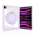 thumbnail image 1 of for iPad Pro 11 2022/2021/2020/2018 Clear Back Case Cover for Kids, Anti-Scratch Shockproof Dropproof Rugged Protective Case with Ring 360 Rotating Stand for iPad Air 4/Air 5, Purple, 1 of 6