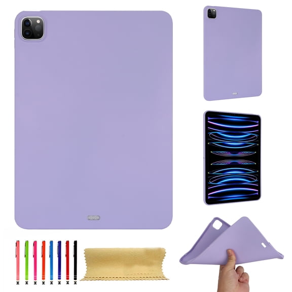 for iPad Pro 11 2022/2021/2020 Frosted Case, Slim Fit Lightweight Design Matte TPU Rubber Soft Skin Silicone Shockproof Protective Back Case Cover for iPad Pro 11 2022/2021/2020 - Purple