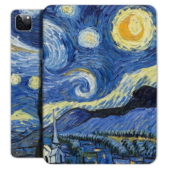 iPad Pro 11 2nd Gen Printed Folio Case A2228 MY232LL/A MY252LL/A A2068 A2230 MXDC2LL/A MXDE2LL/A MXDD2LL/A MXDF2LL/A A2231 MY332LL/A MY342LL/A MXEW2LL/A MXEY2LL/A MXEX2LL/A MXDG2LL/A - Starry Night
