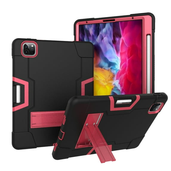 iPad Pro 11 2nd Generation 2020 Case for Kids, Allytech Hybrid Rugged Heavy Duty Protection Shock-Absorption Impact Resistant Kickstand Defender Cover for Apple iPad Pro 11 2020, Black/Rose