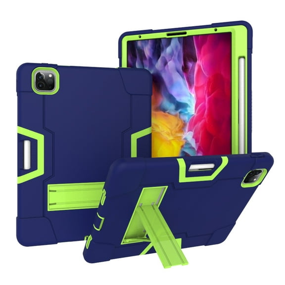 iPad Pro 11 2nd Generation 2020 Case for Kids, Allytech Hybrid Rugged Heavy Duty Protection Shock-Absorption Impact Resistant Kickstand Defender Cover for Apple iPad Pro 11 2020, Navyblue/Olivine