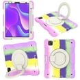 thumbnail image 1 of iPad Pro 11 3rd Generation 2021 Case, 360° Rotating Multi-Functional Handle-Kickstand Shockproof Cover & Shoulder Strap & Pencil Holder For iPad Pro 11 2021/2020/2018, Colorful#Purple, 1 of 11