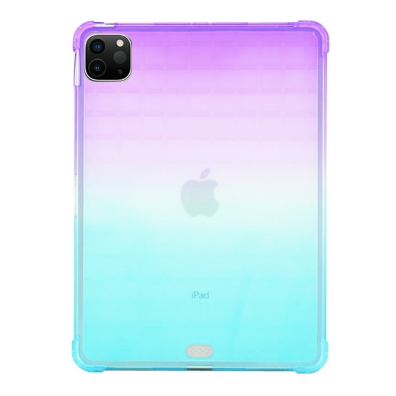 iPad Pro 11" Case 2020, iPad Pro 11" Case 2018, Allytech Soft TPU Silicone Gradient Shockproof Anti-scratch Protection Drop Proof Back Cover Shell for Apple iPad Pro 11-inch, Purple/Mint