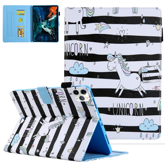 iPad Pro 11 Case 2020 2nd Generation, Allytech PU Leather TPU Inner Smart Cover Auto Sleep Wake Folio Flip Kickstand Full Protection Case for Apple iPad Pro 11 2nd Gen, Unicorn