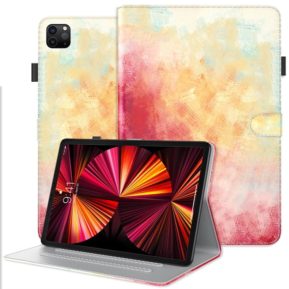 iPad Pro 11 Case 2021/2020/2018, iPad Air 4th Generation Case, Folio Stand PU Leather Smart Wallet Cover with Auto Wake/Sleep Pencil Holder Slim iPad Cover for Girls Women,F