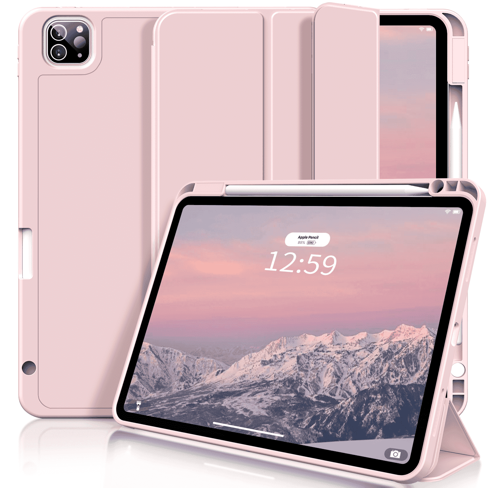 iPad Pro 11 Case 2024 (M4 5. Generation) with Pen Holder, Flexible