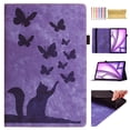 thumbnail image 1 of for iPad Pro 11 Inch 2024 Adjustable Kickstand Case, Lovely Pattern PU Leather + Soft Inner Case Auto Wake/Sleep Flip Folio Cover with Pen Holder & Card Slots for iPad Pro 11 Inch 2024, Purple, 1 of 8