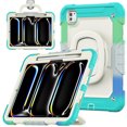 thumbnail image 1 of for iPad Pro 11 Inch 5th Gen 2024 Kids Case Heavy Duty Rugged Shockproof Silicone Hybrid Protective Case Cover Stand + Pencil Holder + Screen Protector for iPad Pro 11 2024 - Colorful Blue, 1 of 8