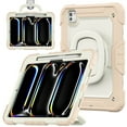 thumbnail image 1 of for iPad Pro 11 Inch 5th Gen 2024 Kids Case Heavy Duty Rugged Shockproof Silicone Hybrid Protective Case Cover Stand + Pencil Holder + Screen Protector for iPad Pro 11 2024 - Rosegold, 1 of 8