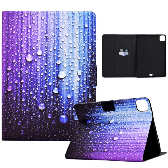 for iPad Pro 11 Inch 5th Generation 2024 Case, Shockproof Pattern Wallet Card Case PU Leather Folio Smart Cover Stand with Auto Sleep/Wake Soft TPU Cover for iPad Pro 11 2024, Water