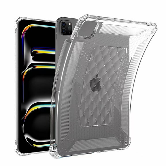for iPad Pro 11 Inch 5th Generation 2024 Clear Back Case, Luxury TPU+PC Lightweight Ultra Slim Drop Protective Anti-Yellow Anti-Slip Armor with Pen Slot Case Cover for iPad Pro 11 2024, Clear