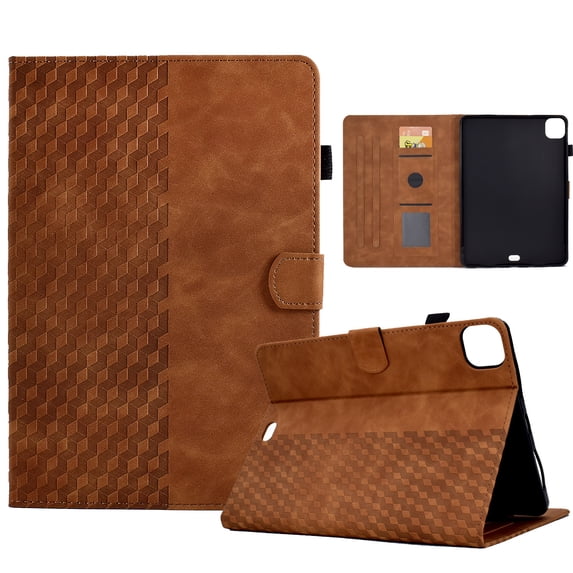 for iPad Pro 11 Inch 5th Generation 2024 Folio Case, Premium PU Leather Auto Wake / Sleep Stand with Pen Slot and Card Slots Magnetic Lightweight Case Cover for iPad Pro 11 2024, Brown